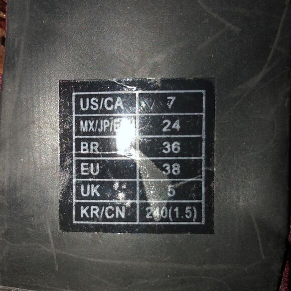 F21 7 Burgundy Faux Suede Pointy Toe Sling Back Flats - Picture 10 of 10